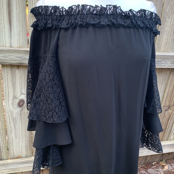 MICHAEL KORS COLLECTION Silk-Georgette and Lace Off-The-Shoulder Dress, size 2 - Picture 4 of 8